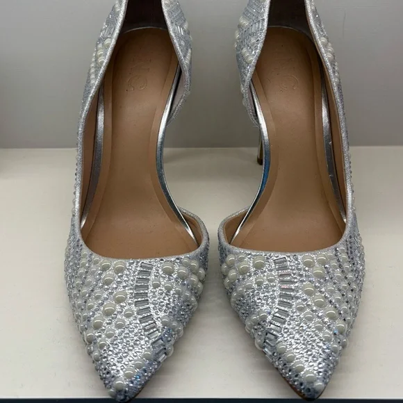 INC International Concepts Silver Embellished Heels - Picture 2 of 7